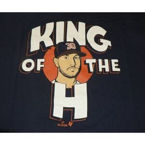 BreakingT Men's Kyle Tucker: King of the H Short Sleeve T-Shirt in Navy LG $32
